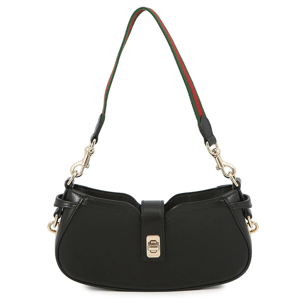 Gucci Shoulder Bag Moonside Calf Leather Black